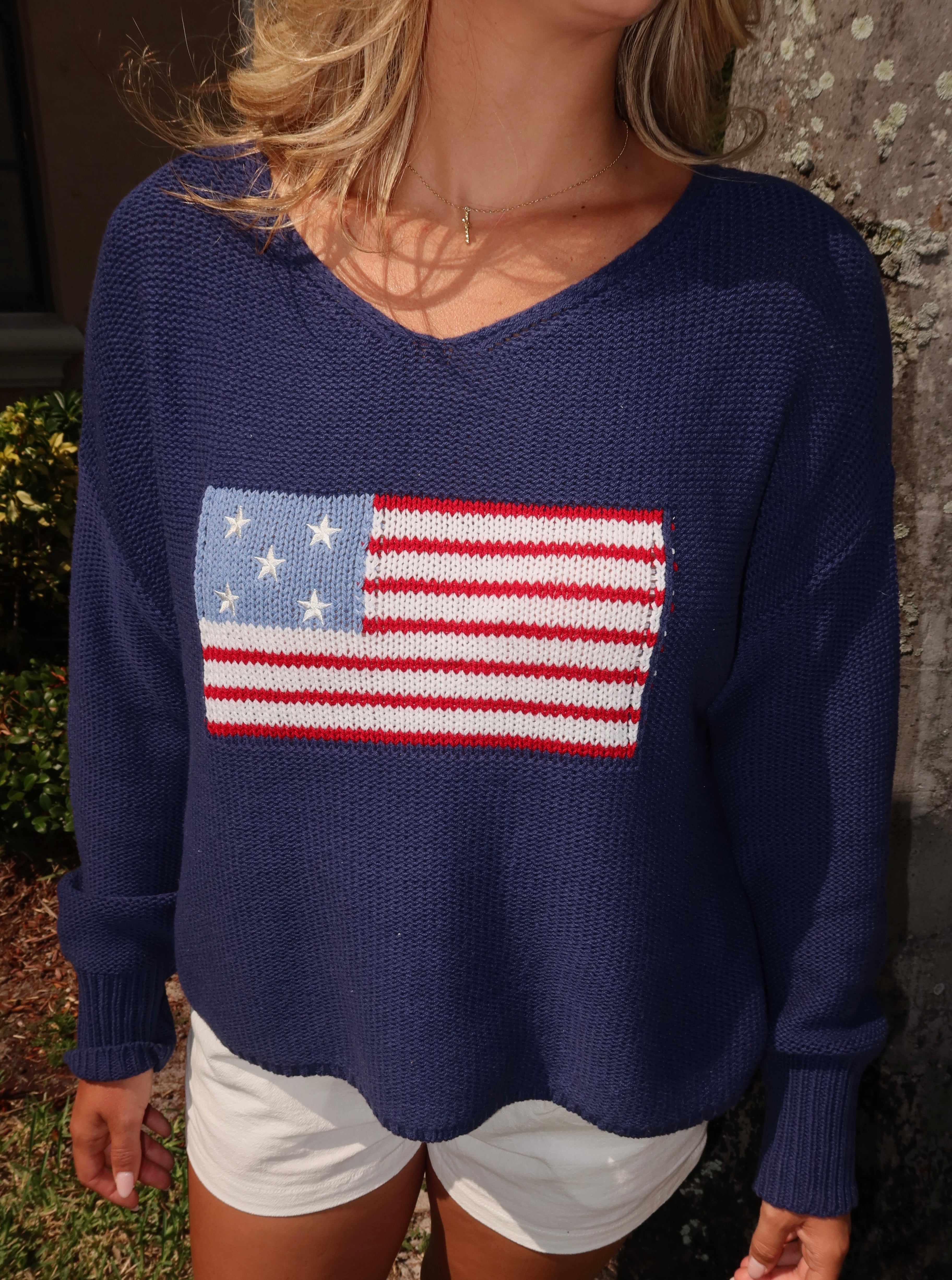 American Flag Knit Sweater