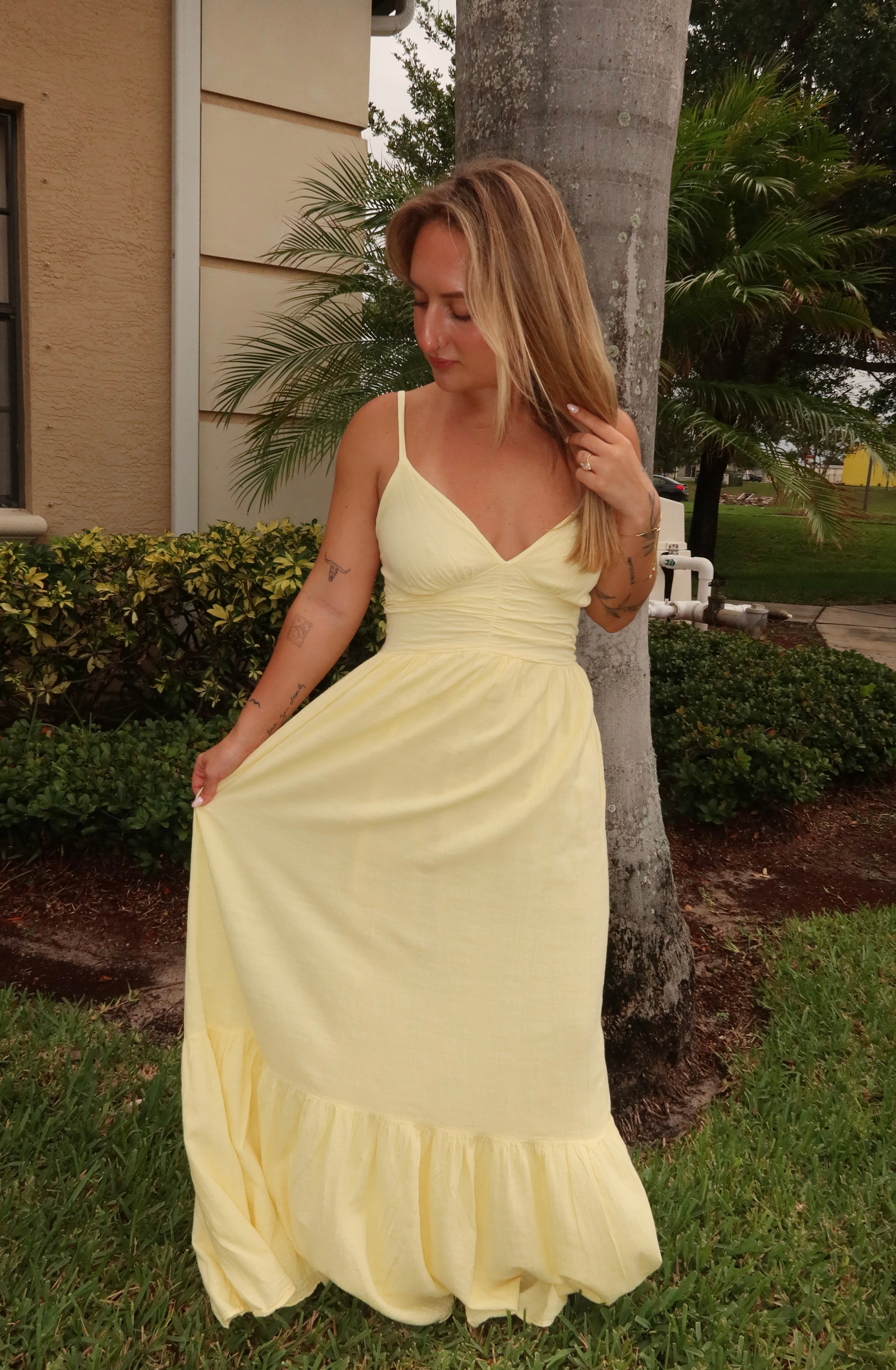 Hazel Dress – Butter Yellow