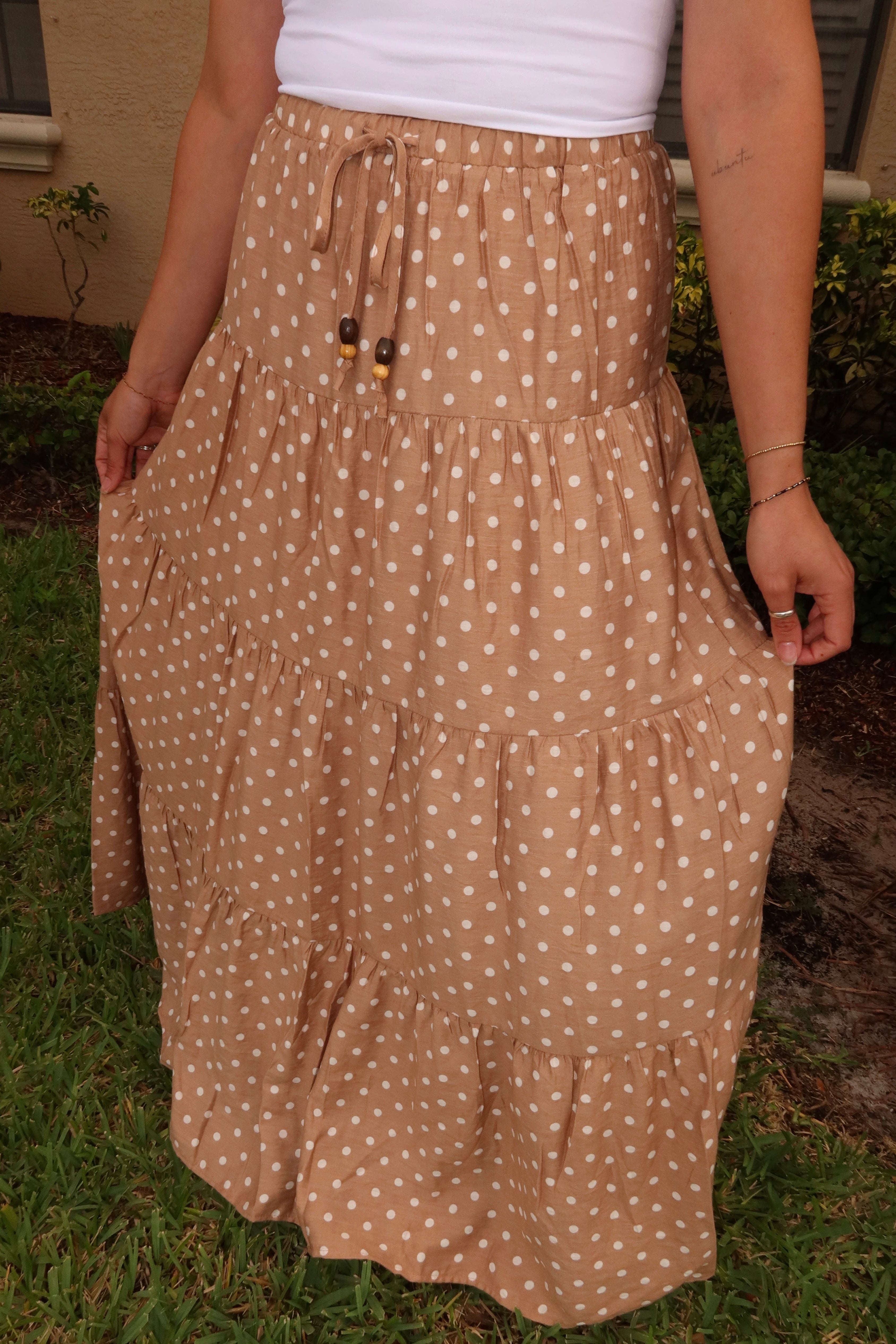 Cocoa Dot Maxi Skirt
